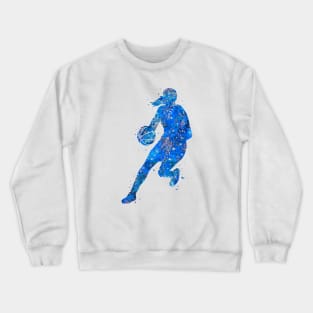 Basketball player girl - blue Crewneck Sweatshirt